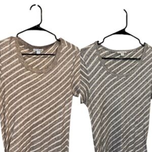 James Perse dresses set of 2 Tucked Tee Maxi Dress ruched striped small